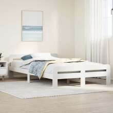 Berkfield Bed Frame without Mattress White 135x190 cm Double Solid Wood Pine