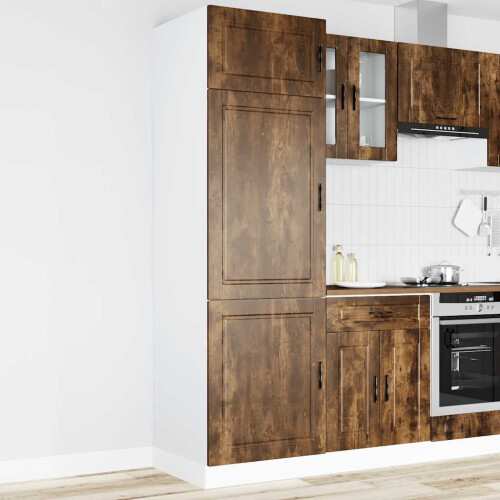 Berkfield Kitchen Cupboard "Porto" Smoked Oak Engineered Wood