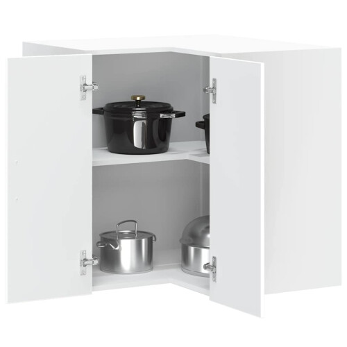 Berkfield Kitchen Wall Corner Cabinet Porto White Engineered Wood