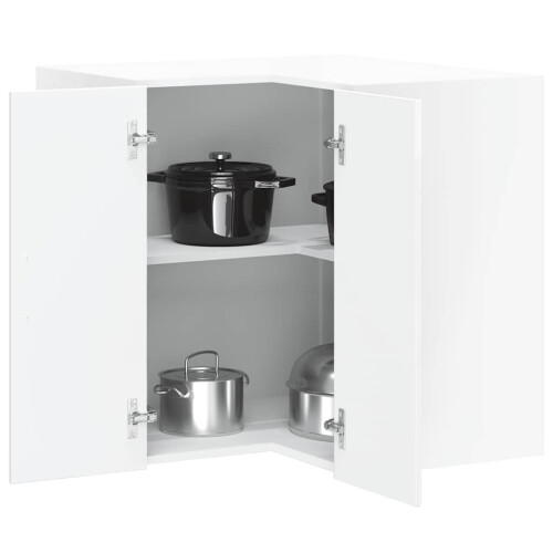 Berkfield Kitchen Wall Corner Cabinet Porto High Gloss White Engineered Wood