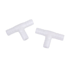 2x12mm plastik lige T-stykke med pigge, rørfitting luft/vand