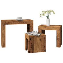 Berkfield Nesting Coffee Tables 3 pcs Old Wood Engineered Wood