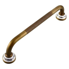 50cm Brass Bathroom Grab Bar Gold Safety Rail with AntiSlip Grip and Concealed Mount Design