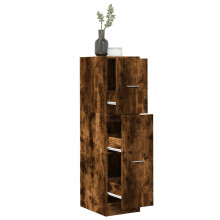 Berkfield Apothecary Cabinet Smoked Oak 30x41x118 cm Engineered Wood