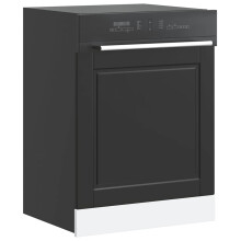 Berkfield Dishwasher Panel Porto Black 60x1.5x57 cm Engineered Wood
