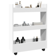 Berkfield Narrow Storage Trolley 3 Tier White Engineered Wood
