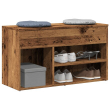 Berkfield Shoe Bench Old Wood 80x30x45 cm Engineered Wood