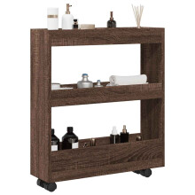 Berkfield Narrow Storage Trolley 3 Tier Brown Oak Engineered Wood