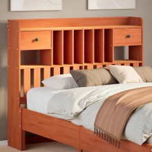 Berkfield Headboard with Storage Wax Brown 135 cm Solid Wood Pine