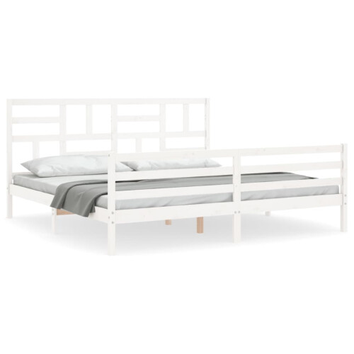 Berkfield Bed Frame without Mattress White 200x200 cm Solid Wood 1