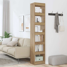 Berkfield Book Cabinet/Room Divider Artisan Oak 40x30x198 cm