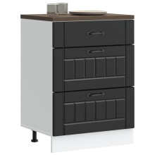 Berkfield Kitchen Base Cabinet "Lucca" Black Engineered Wood