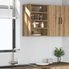 Berkfield Hanging Cabinet Riga Artisan Oak 40x29.5x60 cm Engineered Wood