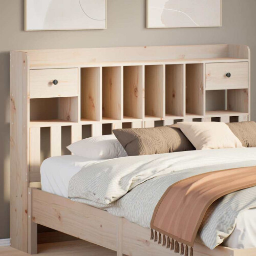 Berkfield Headboard with Storage 140 cm Solid Wood Pine