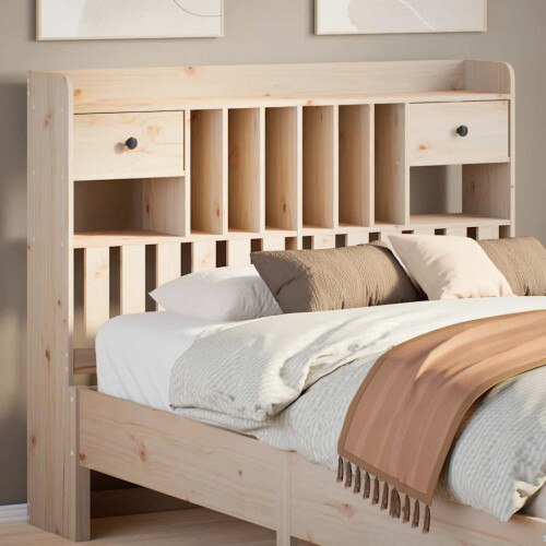 Berkfield Headboard with Storage 135 cm Solid Wood Pine