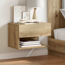 Berkfield Wall-mounted Bedside Cabinet Artisian Oak
