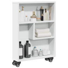 Berkfield Narrow Storage Trolley White 48x13x68 cm Engineered Wood