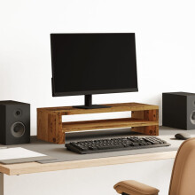 Berkfield Monitor Stand Old Wood 54x22x15 cm Engineered Wood