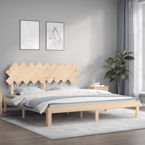 Berkfield Bed Frame without Mattress Super King Size Solid Wood Pine 2