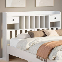 Berkfield Headboard with Storage White 140 cm Solid Wood Pine