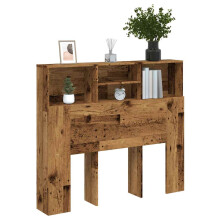 Berkfield Headboard Cabinet Old Wood 120x19x103.5 cm Engineered Wood