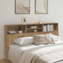 Berkfield Headboard Cabinet Artisian Oak 200x19x103.5 cm Engineered Wood