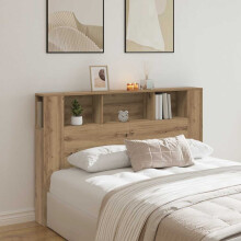 Berkfield Headboard Cabinet Artisan Oak 160x18.5x103.5 cm Engineered Wood