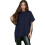 Women'S Loose Dropped Shoulder Short Sleeve Pullover Sweater Navy XL 1
