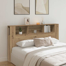 Berkfield Headboard Cabinet Artisian Oak 180x18.5x102.5 cm Engineered Wood