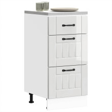 Berkfield Kitchen Base Cabinet "Lucca" High Gloss White Engineered Wood