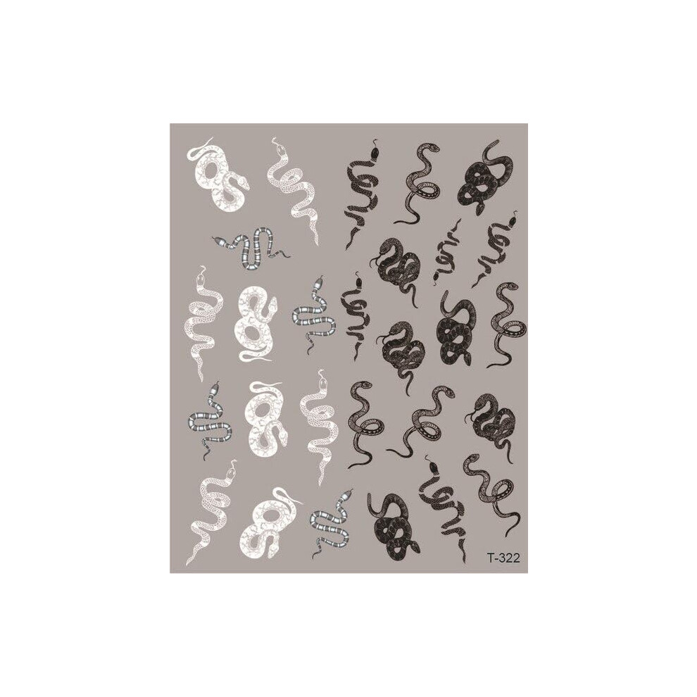 3D Nail Stickers Snake Dragon Design, Water Transfer Nail Art Stickers for UV Gel Nails, Pattern 322
