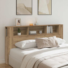 Berkfield Headboard Cabinet Artisian Oak 200x18.5x102.5 cm Engineered Wood