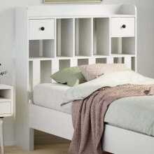 Berkfield Headboard with Storage White 90 cm Solid Wood Pine