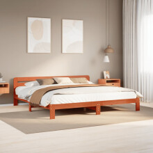 Berkfield Bed Frame without Mattress Wax Brown 200x200 cm Solid Wood Pine
