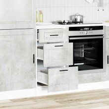 Berkfield Kitchen Base Cabinet Porto Concrete Grey Engineered Wood
