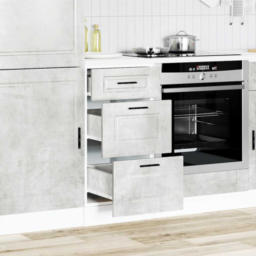 Berkfield Kitchen Base Cabinet Porto Concrete Grey Engineered Wood