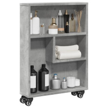 Berkfield Narrow Storage Trolley Concrete Grey 48x13x68 cm Engineered Wood