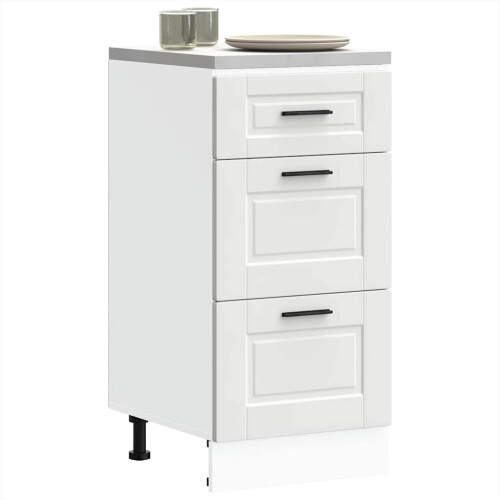 Berkfield Kitchen Base Cabinet Porto White Engineered Wood
