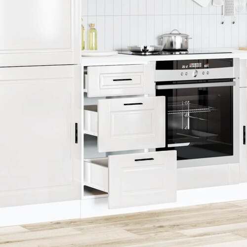 Berkfield Kitchen Base Cabinet "Porto" High Gloss White Engineered Wood