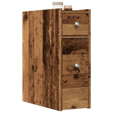 Berkfield Narrow Bathroom Cupboard with Wheels Old Wood Engineered Wood