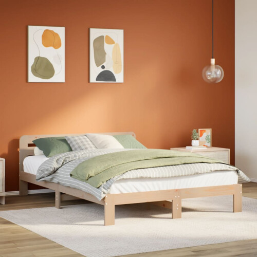 Berkfield Bed Frame without Mattress 135x190 cm Double Solid Wood Pine
