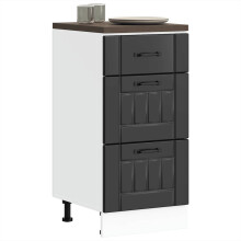 Berkfield Kitchen Base Cabinet "Lucca" Black Engineered Wood