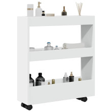 Berkfield Narrow Storage Trolley 3 Tier White Engineered Wood