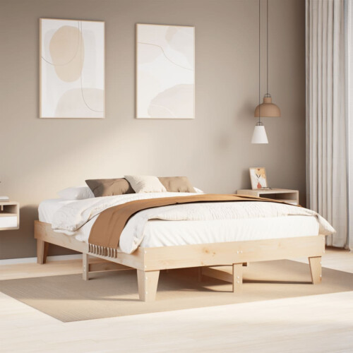 Berkfield Bed Frame without Mattress 150x200 cm King Size Solid Wood Pine