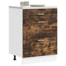 Berkfield Kitchen Base Cabinet Lyon Smoked Oak Engineered Wood