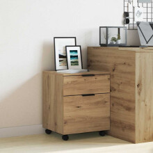 Berkfield Mobile File Cabinet with Wheels Artisan Oak 45x38x54 cm Engineered Wood