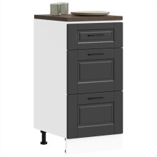 Berkfield Kitchen Base Cabinet "Porto" Black Engineered Wood