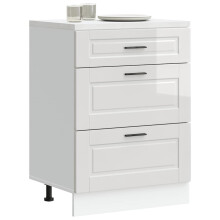 Berkfield Kitchen Base Cabinet "Porto" High Gloss White Engineered Wood