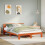 Berkfield Bed Frame without Mattress Wax Brown 135x190 cm Double Solid Wood Pine 1