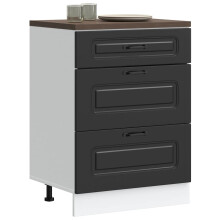 Berkfield Kitchen Base Cabinet "Kalmar" Black Engineered Wood